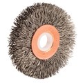 Weiler 2" Dia Crimped Wire Wheel, .014" Steel Fill, 1/2"-3/8" Arbor Hole 15473